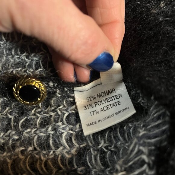 Vtg Plaid Mohair Blnd Cardigan Sweater Women Medium Academia Soft Grunge Granny - Picture 9 of 12